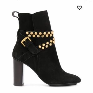 SEE by CHLOE’ NEO JANIS STUB EMBELLISHED ANKLE BLACK BOOTS  size: 38 ITA…